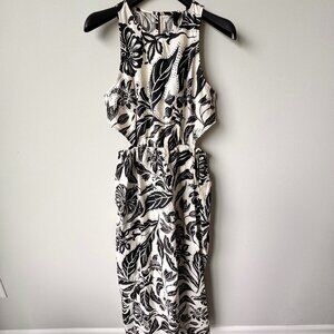 NWT Who What Wear Batik Floral Sleeveless Cut-Out Long Dress